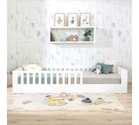 Bainba - Cama Montessori BARROTES Creta Blanca 90x190 cm (Entrada Derecha)