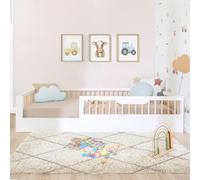 Bainba - Cama Montessori Sofía evolutiva con barrotes de Seguridad - 90x190 - Blanca
