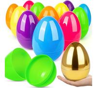 BainGesk 25 huevos de Pascua jumbo de 6 pulgadas con 1 huevo dorado, huevos de Pascua para caza de Pascua, rellenos de cestas, huevos vacíos rellenables con dulces, juguetes, artículos esenciales de