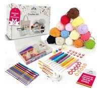 Bainku Kit Crochet Completo para Principiantes | 72 Piezas con Guía en Español | Crochet Kit Amigurumi, Ganchillos Ergonómicos, Ovillos, Caja Organizadora y Accesorios