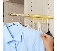 BaiNong - Barra de guardarropa extraíble de 30 cm para armario, barra de armario extensible dorada, barra telescópica estándar, organizador de pantalones, colgador de ropa