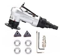 BAINUO Máquina de biselado neumática manual, mini herramientas eléctricas de biselado lineal portátil, kit de desbarbado de esquina de metal de 45 grados, color plateado