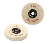 BaiNuo Paquete de 2 ruedas de pulido de tela de algodón de 3 pulgadas, mini kit de taladro de rueda de pulido para amoladora de banco/búfer de banco pulido, agujero de eje de 3/8 pulgadas