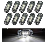Baiqimv Luz Marcadora Lateral Luces Posición Lateral Universales 10X 12V 24V Para Scania Accesorios Para Camiones Remolque Caravana Lámpara Liquidación Montaje Superficie(Blanco)