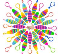 bairimeng 24 PCS Sensory Slug Toys Articulated Stretch caterpillar toy Anxiety Relief fidget Slug toy Novelty Party Favors for Kids.