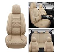 bairuibin Fundas Asientos para Ford Puma ST 2020-2020 2021 2022 2023 2024 2025, Juego Completo de Fundas para Coche,Cuero Impermeable y Transpirable,Protector de Asientos Delanteros y Traseros,Beige