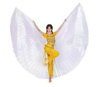 Baisdan Alas de ángel Isis (alas + palo + bolsa de transporte) egipcio para danza del vientre, disfraces de carnaval, alas de mariposa, color blanco