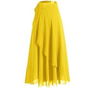 Baisdan - Falda de ballet para mujer, de gasa, larga, transparente, para danza, Amarillo, Talla única