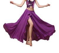 Baisdan Faldas de gasa con abertura para danza del vientre, ropa de festival, falda larga para disfraz para principiantes