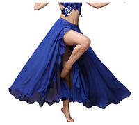 Baisdan faldas de gasa para danza del vientre, falda larga para principiantes, Mujer, azul marino, talla única