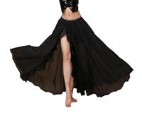 Baisdan faldas de gasa para danza del vientre, falda larga para principiantes, Mujer, negro, talla única