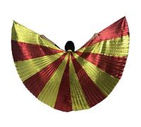 Baisdan Isis Wings para Egipto, danza del vientre, carnaval, festival, cosplay, alas Isis con varillas, dorado y rojo