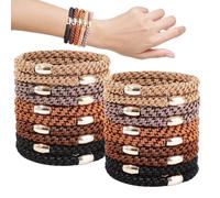 BAISEN 20 gomas elásticas para el pelo para mujer, hilo de algodón suave, cintas para el pelo, correas elásticas para el pelo, no dañan el cabello fino y grueso (color natural)