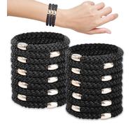 BAISEN 20 gomas elásticas para el pelo para mujer, hilo de algodón suave, cintas para el pelo, pinzas elásticas para el pelo, no dañan el cabello fino y grueso (negro)