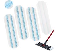 BAISHUWU 4 Piezas Paños de Microfibra de Repuesto para mopa Vileda H2PrO y para O-Cedar H2PrO, Almohadillas de Fregona Reutilizables, Microfibra Mopa Repuesto Mopa, Recambios de Mopa Lavables