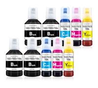 BAISINE 104 Tinta Compatible con Epson 102 104 Tinta Multipack para Epson Ecotank ET-2850 ET-2870 ET-3850 ET-4850 ET-2810 ET-2812 ET-2814 ET-4800 ET-2856 ET-2750 ET-2821 ET-2826 ET-2860 ET-2862