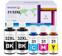 BAISINE Compatible con HP 31 32XL Tinta para HP Smart Tank 5105 7005 7305 5100 5106 5107 5108 7006 7007 7008 7307 7605 7606, Smart Tank Plus 555 559 570