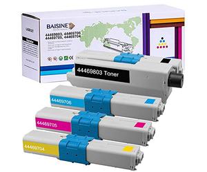 BAISINE Compatibles Cartuchos de tóner con Oki MC362dn C531dn C511dn MC562dn MC352dn C310dn C312dn C330dn C331dn MC351dn MC361dn C510dn C530dn MC561dn (Negro, Cian, Magenta, Amarillo)