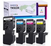 BAISINE - Juego de 4 cartuchos tóner compatibles con Kyocera TK-5220 TK5220 TK-5220K TK-5220C TK-5220Y TK-5220M para ECOSYS P5021cdn P5021cdw M5521cdn M5521cdw, color negro, cian, amarillo y magenta