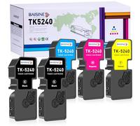 BAISINE TK-5240K TK5240 Compatible para Kyocera TK-5240 TK5240 TK-5240C TK-5240M TK-5240Y Tóner para Kyocera Ecosys M5526cdn M5526cdw P5026cdn P5026cdw (2Negro Cian Amarillo Magenta)
