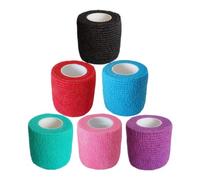 Baisunt 6 Pack 2 Inches Cohesive Bandage Self Adhesive Wrap Elastic Self Adherent Vet Wrap Breathable Self Stick Tape for Wrist, Ankle, Sports, Tatoo Wrap(5 yards, Multicolor)