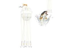 Bait Cage with 6 Hooks - Heavy-Duty Fishing Basket, Crab Bait Cage Feeder with 6 Strong Carbon Steel Hooks | Heavy-Duty Fishing Tackle for Crabbing, Catfish, Carp and Saltwater or Freshwater Use