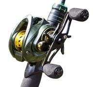 Bait Caster Reels, 5.1x4.3x3.2 Inches, Lightweight Baitcasting Tool with 8Kg MAX Drag, Ergonomic Tackle Gear Bass Anglers, Smooth Retrieval System for Freshwater Use