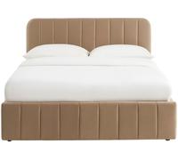 Baita Cama arcón 140x190 en terciopelo marrón, base incluida