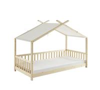 BAÏTA - Cama de Tienda Tiny Pino Macizo 90x190 somier y barreras Incluidas