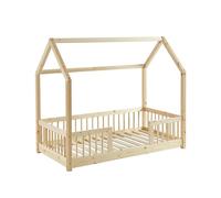 BAÏTA - Cama Infantil cabaña Tiny Pino Macizo 70 x 140 somier Incluido