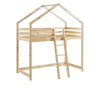 BAÏTA Cama Mezzanine Tiny, Pin, Natural, 90 x 190 cm