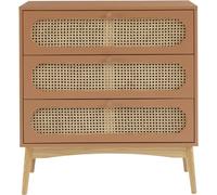 Baita Cómoda de terracota y ratán, 3 cajones