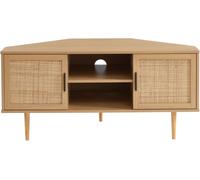 Baita MUEBLE TV esquinero , efecto roble y mimbre 115cm