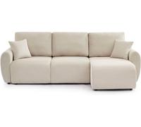 Baita Sofá esquinero convertible y reversible de 4 plazas de pana beige