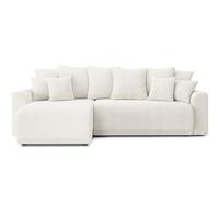 BAÏTA Sofá esquinero Nova Convertible y Reversible, Tejido buclette Blanco 4 plazas