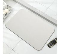 Alfombra De Baño De Piedra Absorbente, Antideslizante, De Diatomita Natural - Hogar, Baño, Blanco, 40x30cm