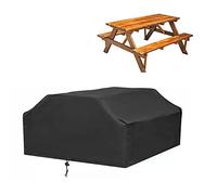 Baitang Fundas para mesa de patio, color negro, rectangulares, ajustables, para picnic al aire libre, cocina