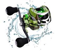 Baitcasting Reel 18+1 Rolación de Bolas 7.2: 1 Relato de Engranaje 9 Baitcaster de Engranaje Boitcaster Dual Mango de Nylon Carrete de Pesca de cebas Pesadas de 10 kg, Mano Izquierda