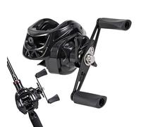 Baitcasting Reel - Compact Metal Line Casting Gear, Lightweight Adjustable Tension Mechanism with Ergonomic Grip Handle Design, Stable Retrieval Performance Feature, Ideal for River Lake Offshore Fish