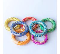 BaiTTang Cojín de Brocado de Seda de Cuenco, Almohada de Anillo Redondo, combinación Cuenco de Canto de Cristal/Tibetano, Hecho a Mano, 7 Colores y 7 tamaños Disponibles, (1 Piezas)