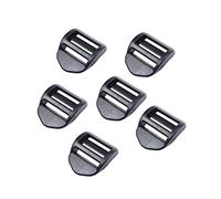 BAIWOAK Bloqueo deslizante de escalera de 20 mm, 25 mm, 32 mm, 38 mm, 50 mm, hebilla deslizante de escalera de plástico ajustable para mochila, cincha, correas, bolsas, Negro