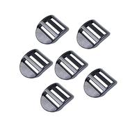 BAIWOAK Bloqueo deslizante de escalera de 20 mm, 25 mm, 32 mm, 38 mm, 50 mm, hebilla deslizante de escalera de plástico ajustable para mochila, cincha, correas, bolsas, Negro
