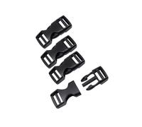 BAIWOAK Hebilla de liberación lateral de 15 mm, hebilla de plástico de 15 mm, broches de repuesto para correa de 15 mm, 4 juegos, Negro