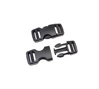 BAIWOAK Hebillas de liberación lateral de 15 mm/20 mm/25 mm/32 mm/38 mm/50 mm Heavy Duty Plástico Hebilla Clip a presión Doble Ajustable Mochila Hebilla de Repuesto No Cosido Negro, Negro ,