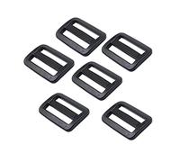 BAIWOAK Tri glide Slider 32mm de plástico fuerte Tri Glide Slides ajustable hebilla deslizante deslizadores correa ajustadores para mochila correa cinturón negro, Negro
