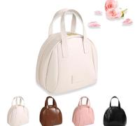 BAIWOZ Multi-Layered Shell-Shaped Cosmetic Bag, Shell Shaped Cosmetic Bag, Makeup Bag with Compartments (White)