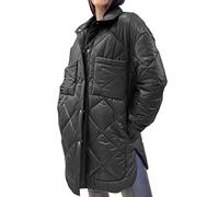 BAIXIAOCHI Chaqueta Acolchada De AlgodóN Para Mujer Chaqueta De OtoñO / Invierno Con Solapa De Longitud Media En Forma De Diamante Chaqueta Acolchada De PlumóN De CelosíA Chaqueta De Pan