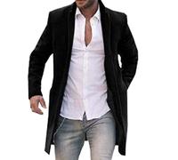 BAIXIAOCHI Chaqueta Cortavientos De OtoñO E Invierno Para Hombre Abrigo De Longitud Media Con Solapa Informal Lana