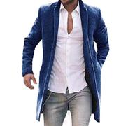 BAIXIAOCHI Chaqueta Cortavientos De OtoñO E Invierno Para Hombre Abrigo De Longitud Media Con Solapa Informal Lana