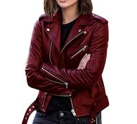 BAIXIAOCHI Chaqueta De Cuero Chaqueta De Mujer Manga Larga Ropa De OtoñO E Invierno Chaqueta De Cuero Corta Y Delgada